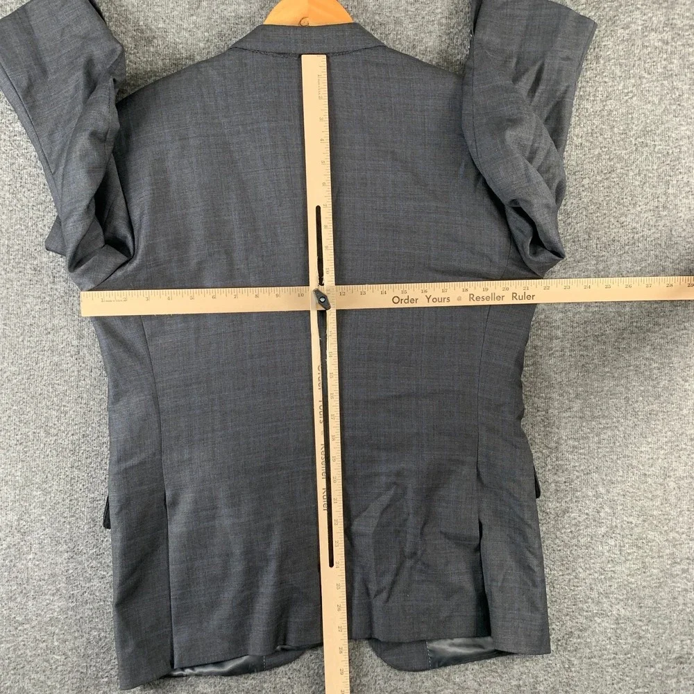 Peter Millar Blazer Jacket Men 40S Gray Windowpane Sport Coat